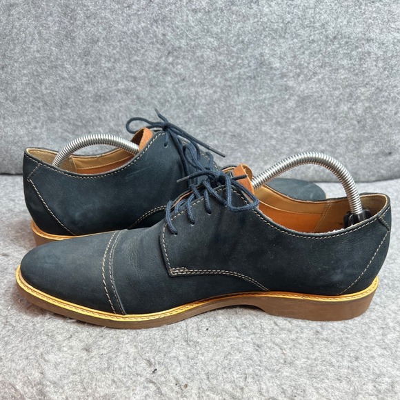 Clarks Mens Tilden Cap Navy Nubuck Leather Derby Shoes Cap Toe Oxfords Size 11 main image 9